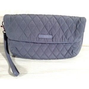 Vera Bradley Gray Clutch Wallet Purse Quilted